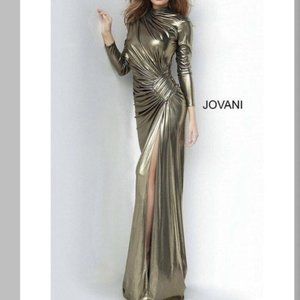 Jovani Gold Cocktail Dress